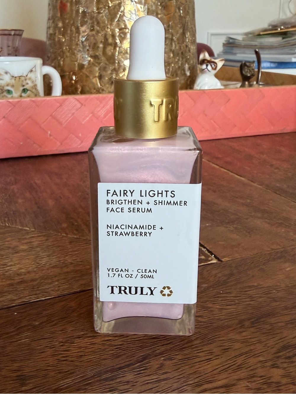TRULY Fairy Lights Brighten + Shimmer Face Serum, Niacinamide + Strawberry 1.7oz